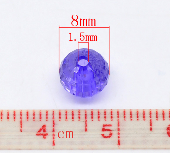 ลูกปัดอะครีลิคกลม คริสตัลสไตล์ ขนาด 8mm แพ็ค 100 เม็ด