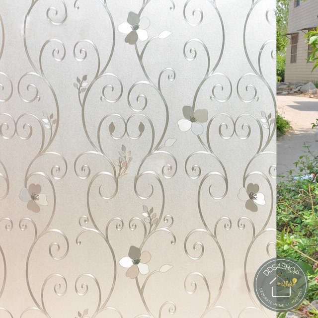 Size 90cmx100cm : PVC สูญญากาศติดกระจก "Classic Flora" หน้ากว้าง 90 cm (สั่งมากกว่า 1m ตัดต่อเนื่องให้)