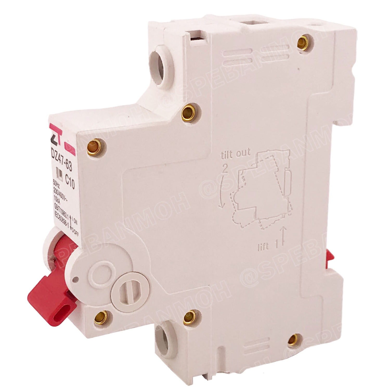 DZ47-63-1P 10A เบรกเกอร์ ลูกย่อย ยึดรางปีกนก 1P 10A AC Circuit Breaker เบรกเกอร์ตัดไฟเกิน 1โพล 10แอมป์ คัดเอาท์ ป้องกันกระแสเกิน Overload ป้องกันการลัดวงจร Short circuit เบรกเกอร์ตัดไฟ เบรกเกอร์ลูกย่อย Ac Circuit Breaker ไฟบ้าน 230V/400V AC มินิเซอกิตเบรก