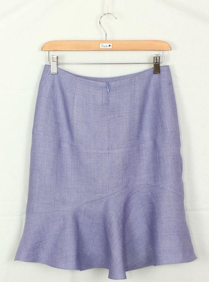 SK-220 กระโปรงแฟชั่น&ทำงาน ทรงย้วย ผ้าลินินญี่ปุ่น สีม่วง