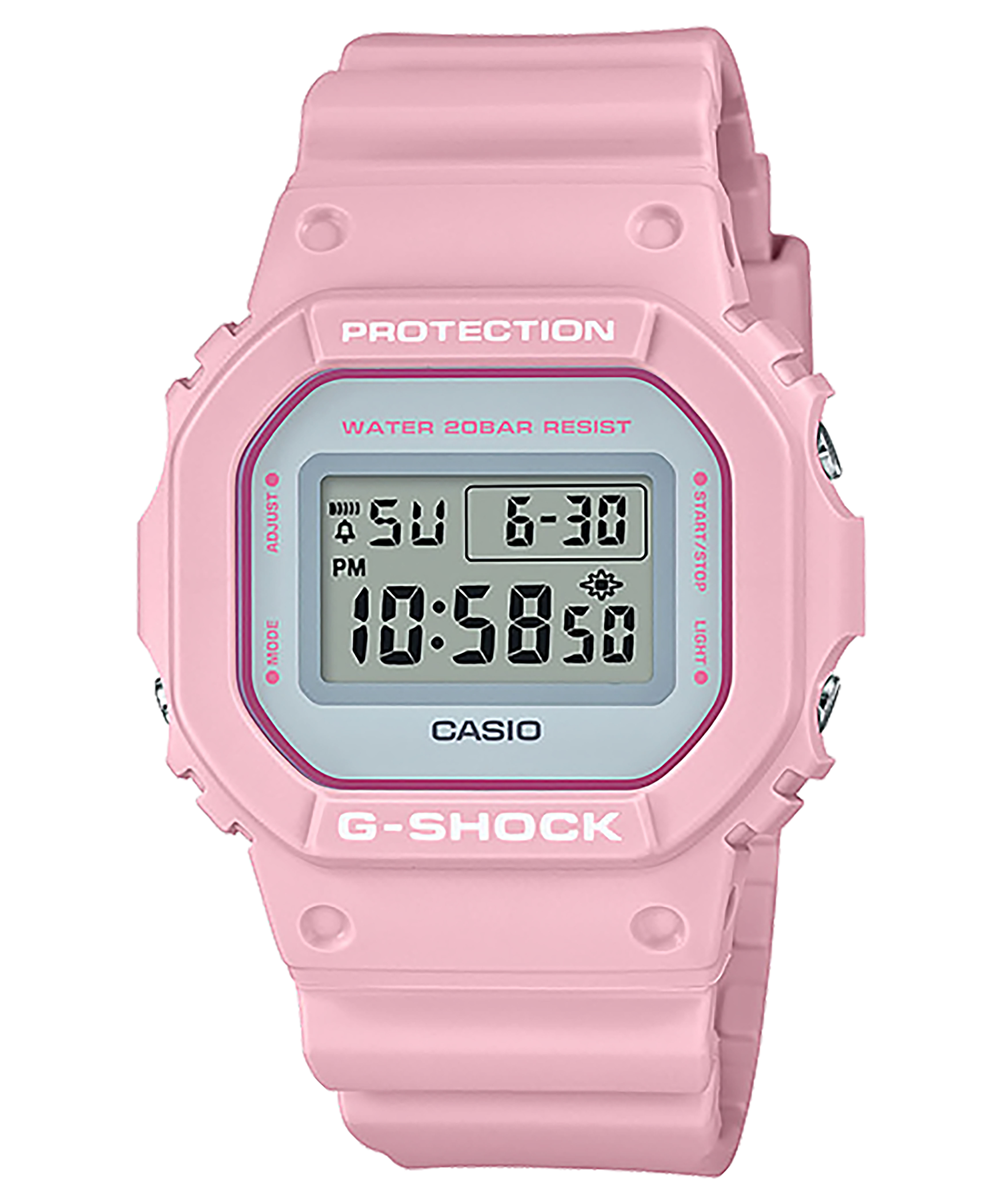 CASIO G-SHOCK รุ่น DW-5600SC-4DR สีชมพู พาสเทล สายเรซิ่น สินค้าของเเท้ ประกันศูนย์ CMG สำเนา