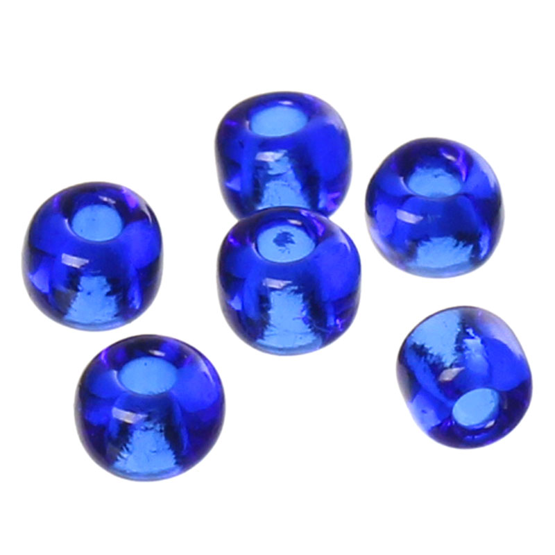 Seed beads ลูกปัดแก้วเม็ดเล็ก 10/0 ขนาด 2x2mm สีน้ำเงินหนัก 450 กรัม (ประมาณ 16000 เม็ด)