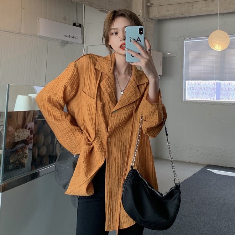 Wonder shirt เชิ้ตโอเวอร์ไซส์ texture ลายริ้ว