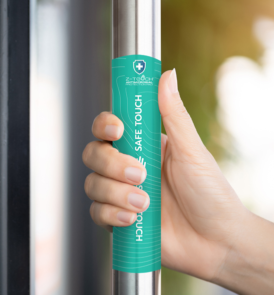 Z-Touch SZDH001 Pull Door Handle Antimicrobial Pad ซีทัสแผ่นฆ่าเชื้อโควิด-19