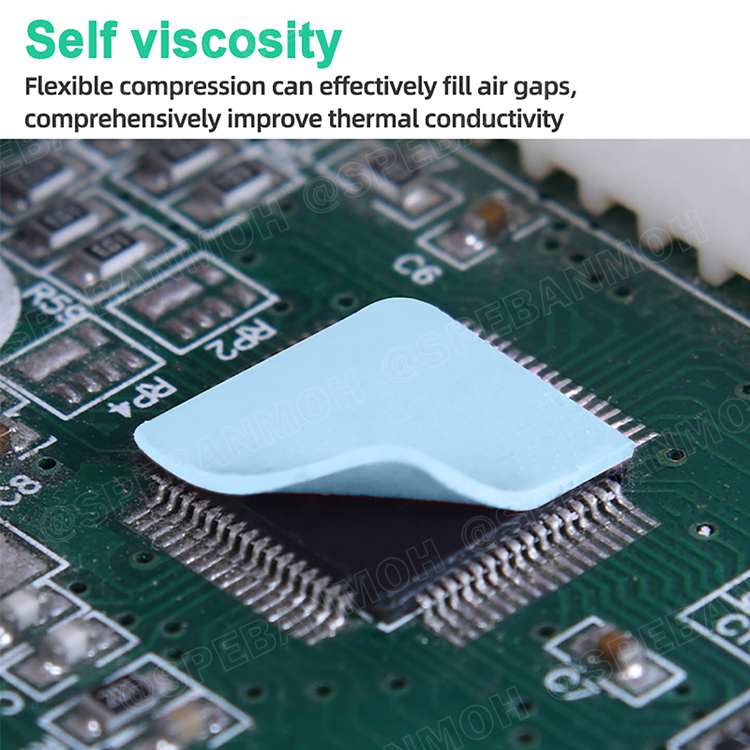 [ 1 กระปุก ] VBST-1215 แผ่นซิลิโคนระบายความร้อน Blue Soft Insulation High Thermal Conductivity Silicone Rubber For CPU GPU แผ่นระบายความร้อน แผ่นซิลิโคน Electronic Heat Dissipation Thermal Conductivity Silicone Gasket Heatsink Cooling Thermal Pad