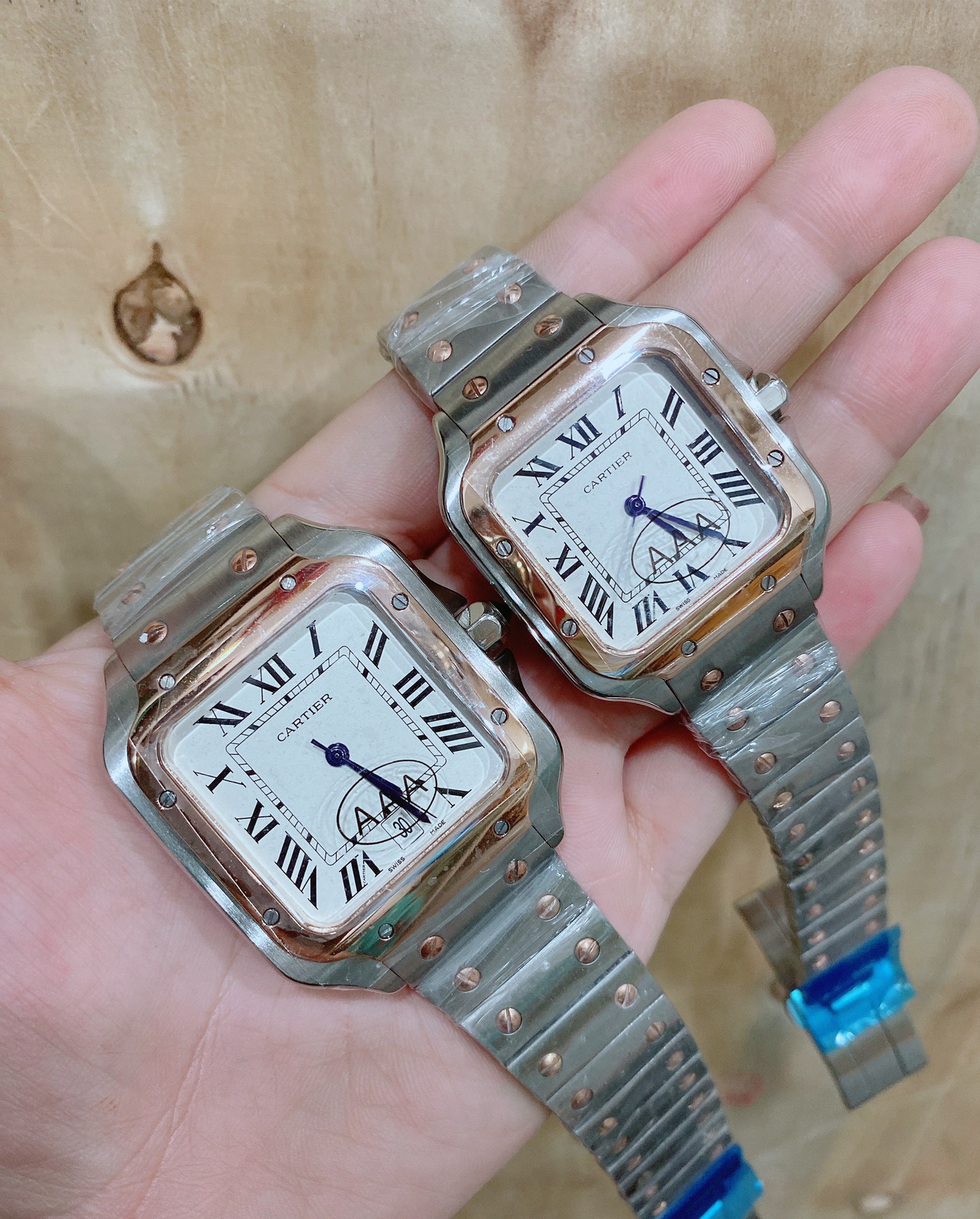 Cartier Santos 100 - Stainless (Medium size) กล่องหนัง พร้อมอุปกรณ์ครบชุด เ
