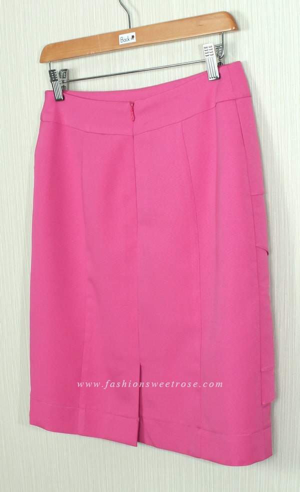 กระโปรงแฟชั่น&ทำงาน ทรงสอบ ผ้าไหมอิตาลีสีชมพู Pink Candy / SK-260