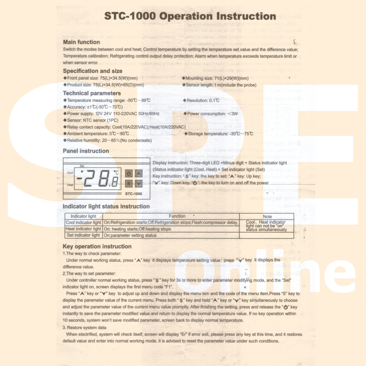 [ 1ชิ้น ] STC-1000 ตัวควบคุมอุณหภูมิ Temperature Control 110V 220V เทมป์คอนโทรล อุณหภูมิ เครื่องวัดและควบคุมอุณหภูมิ Temperature Controller 10A -50°C ถึง +120°C เทอร์โมควบคุมอุณหภูมิดิจิตอล วัดอุณหภูมิ พร้อมโหมด ทำความร้อน ทำความเย็น