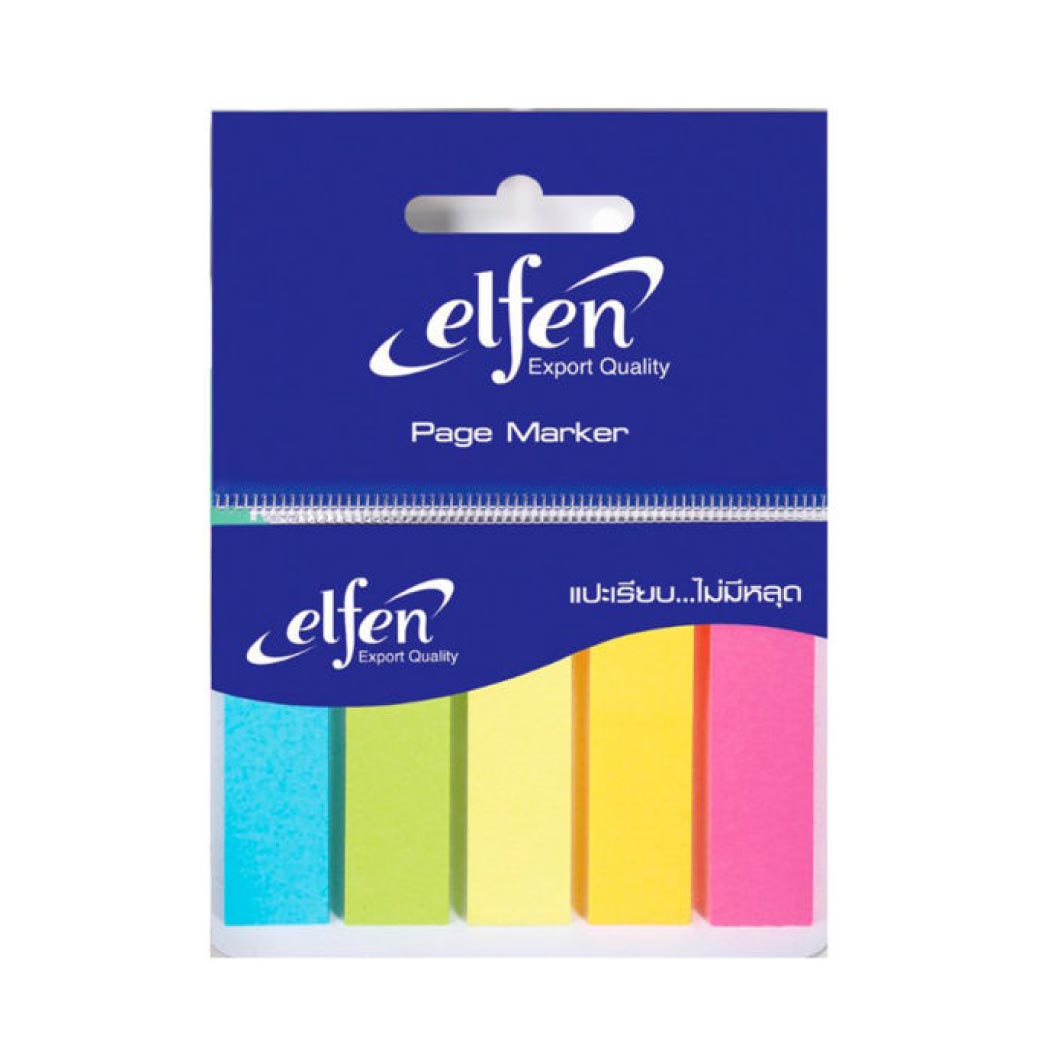 กระดาษโน๊ต อินเด็กซ์ Elfen ขนาด 12 x 45 มม.จำนวน 25 แผ่น x 5 สี
