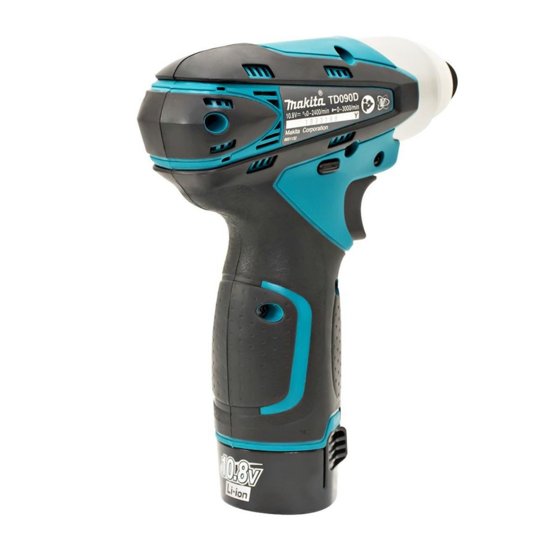 MAKITA TD090DWE สว่านไขควงกระแทกไร้สาย 10.8 โวลต์ 1/4 นิ้ว แรงบิด 90 Nm. พร้อมแบตและแท่นชาร์จ แท้