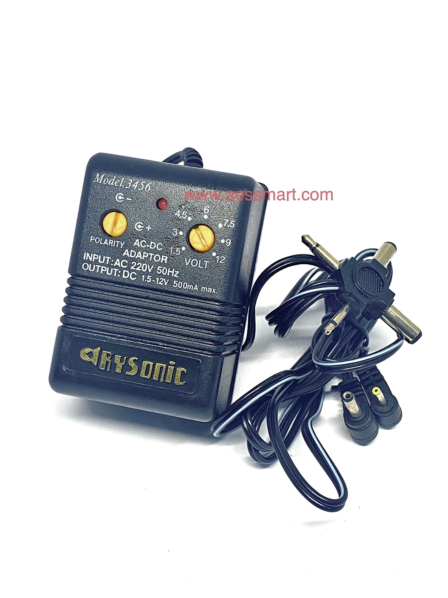 Adapter Model : 3460 800mA, Rysonic , DC : 1.5/3/4.5/6/7.5/9/12V