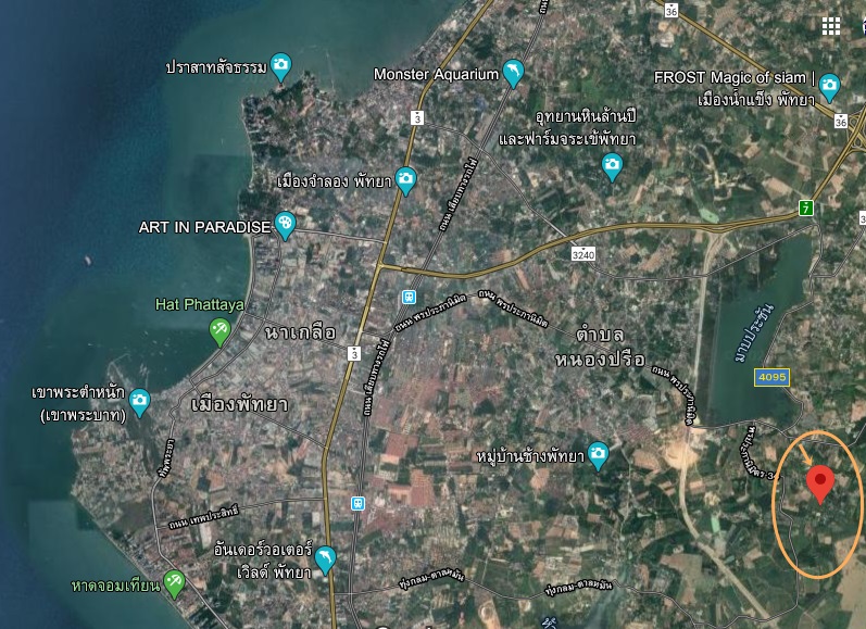 ขายที่ดินเปล่าทำเลทอง 43-3-81 ไร่ โซนพัทยา ใกล้อุทยานสามก๊กและสนามกอล์ฟสยามคันทรีคลับ อ.บางละมุง จ.ชลบุรี 05256