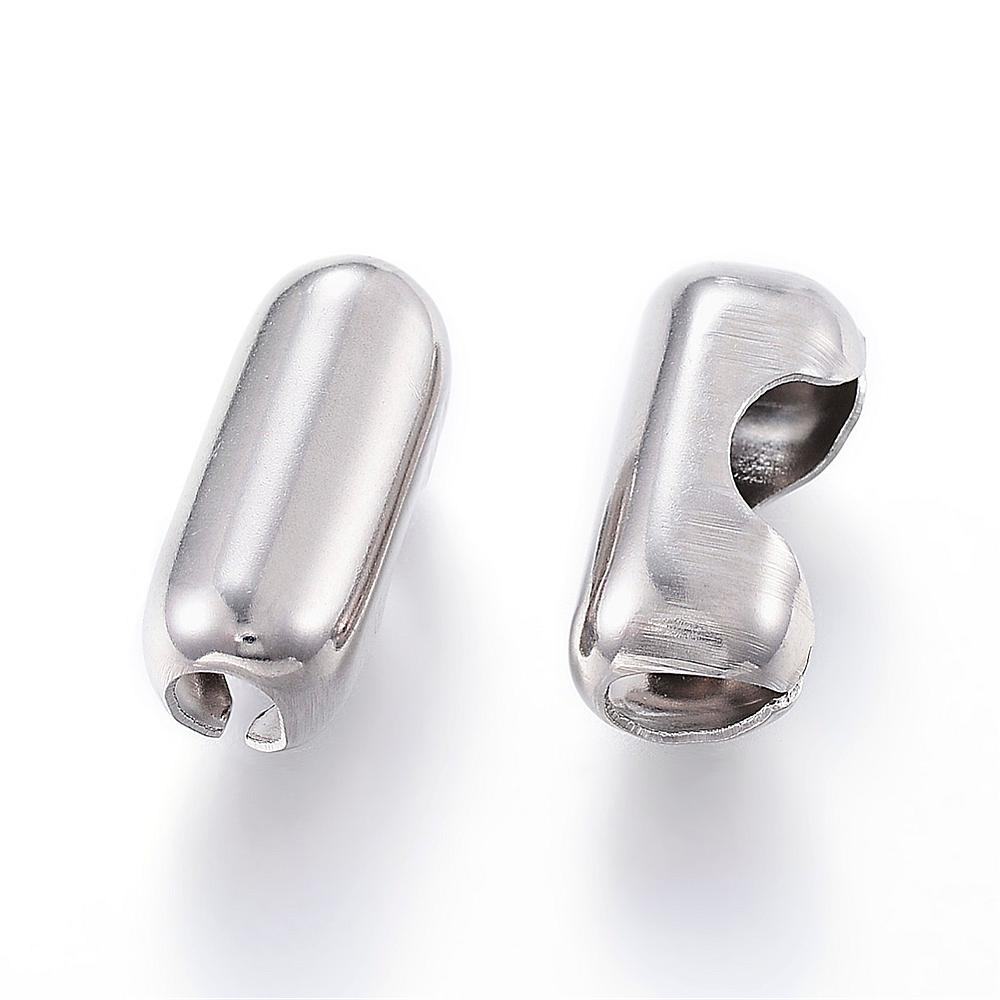 ตัวล็อค/ข้อต่อ โซ่ไข่ปลา สแตนเลส 304 ขนาด 13x6 มม. สำหรับไข่ปลาขนาด 3.5-4.5 มม. แพ็ค 50 ชิ้น