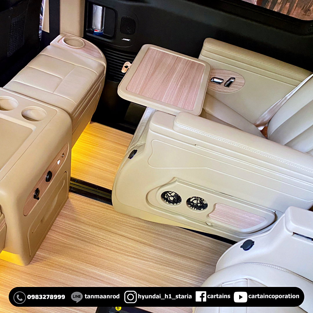 HYUNDAI Staria Premium คุณแบงค์ สุโขทัย [ทั้งคัน เบาะ vip + ปูพื้น + หลังคา + แดมป์ + จอเพดาน + เปลี่ยนสีถายใน] -0004