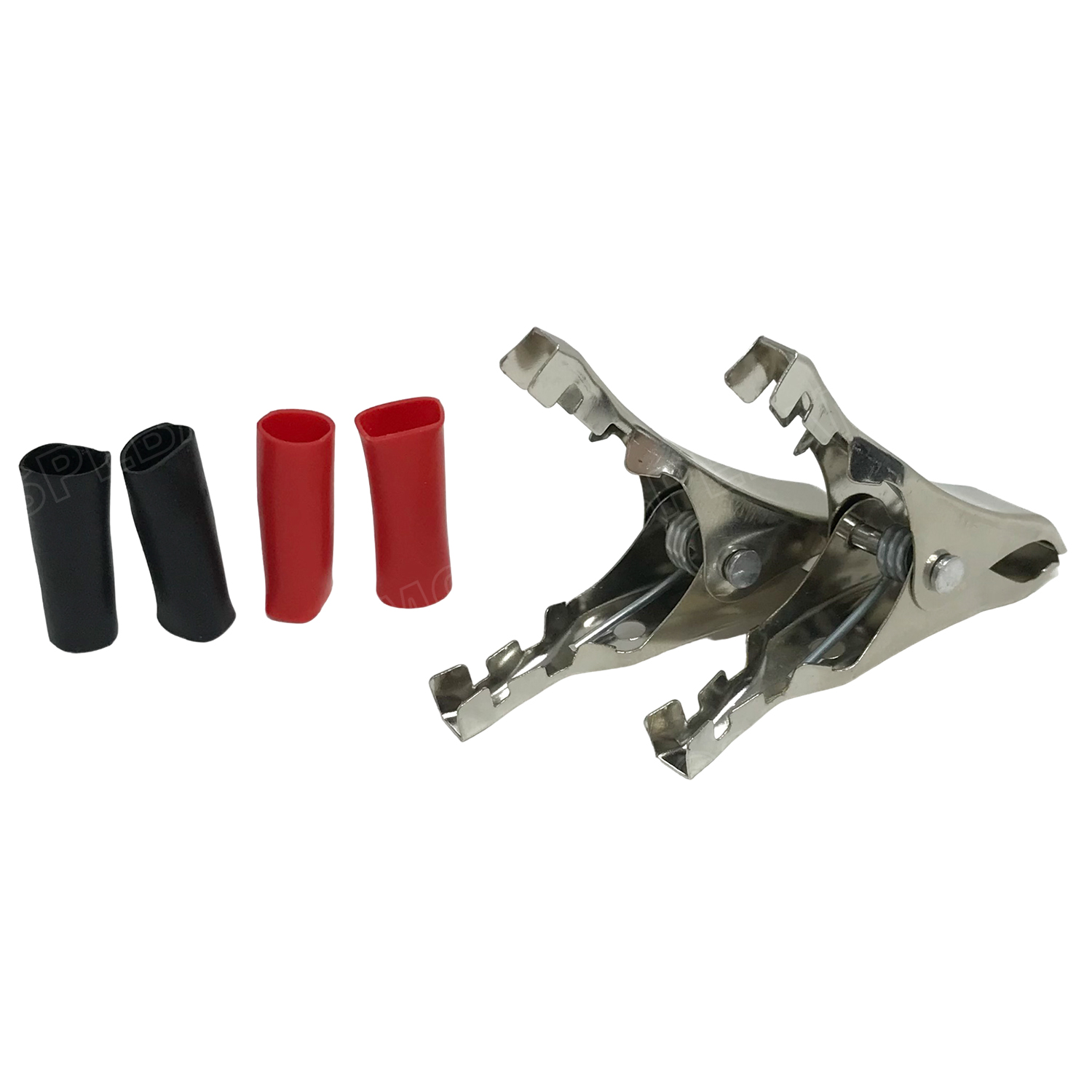 [ 5คู่ ] AL-004 ปากคีบเหล็ก ชุบสารกันสนิม ดำ-แดง ยาว 55mm อ้าได้ 13mm ปากคีบแบตเตอรี่ ดำแดง คีมคีบแบต ขนาดเล็ก 2นิ้ว Alligator Clip เข้าสายแบบบีบ ปากคีบจระเข้ ปากคีบแบตเตอรี่ ปากคีบขั้วแบต ปากคีบดำแดง คีมหนีบขั้วแบต