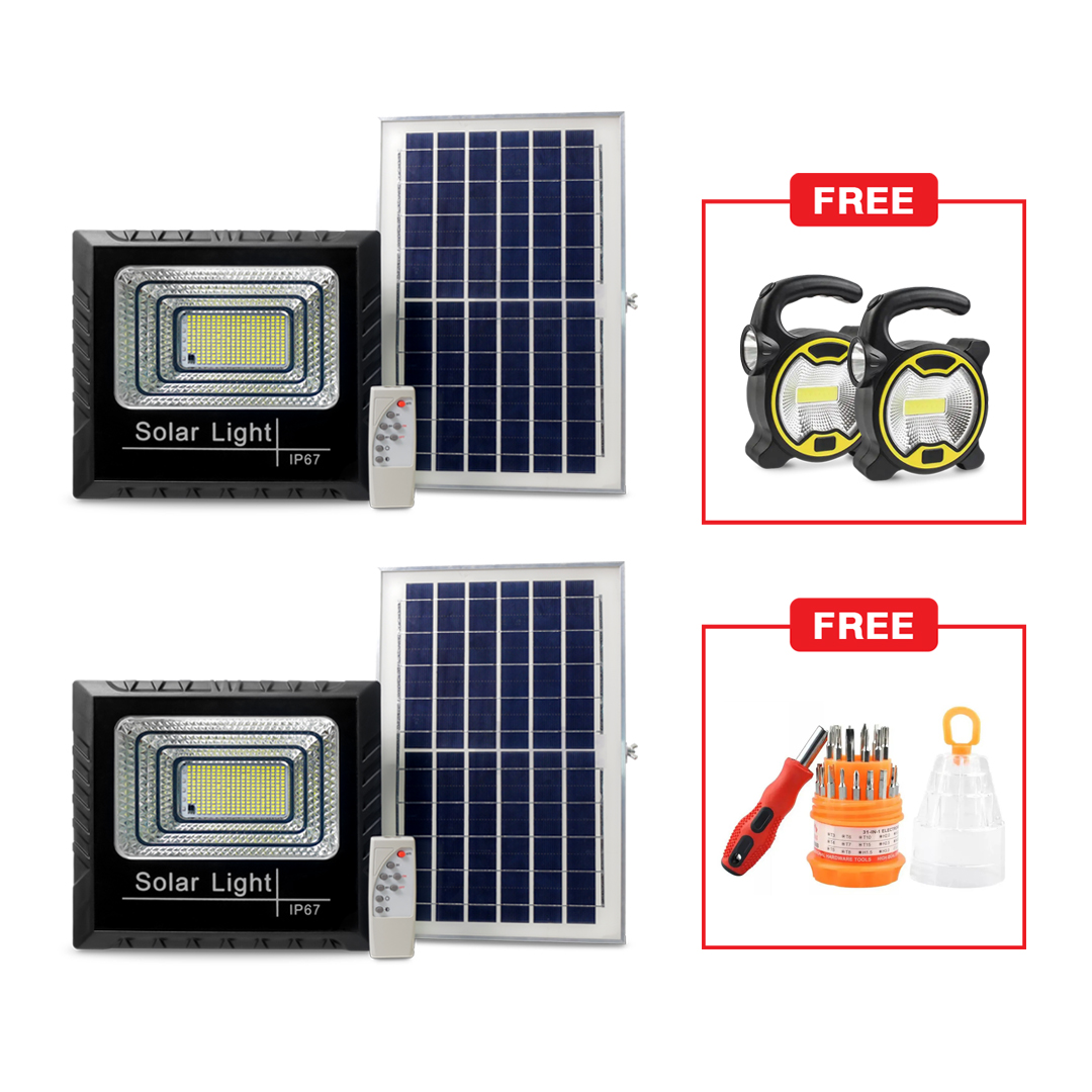 Set Solar Cell 600W 2 ชุด แถมฟรี!! ไฟฉายพกพา และไขควง 30 หัว