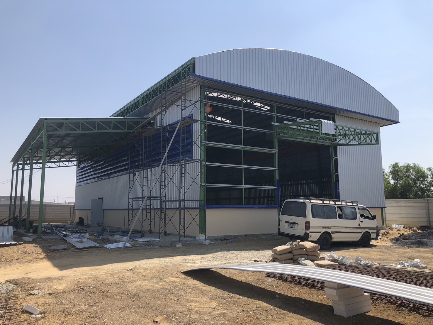 ผลงานโกดังสำเร็จรุปแบบโค้งHW-HCC 14x25x8m.อยุธยา