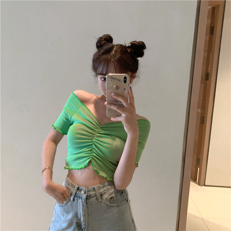 เสื้อครอปไหมพรม Mini crop top