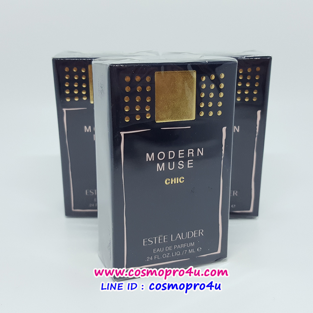 น้ำหอม ESTEE LAUDER MODERN MUSE Chic EDP กล่องสีดำ 7ml เอสเต้ โมเดิร์น มิวส์ ชิค กลิ่นหอมในแบบ Vivid Woody Floral ให้ความรู้สึกหอมหวาน สดชื่น อบอุ่น