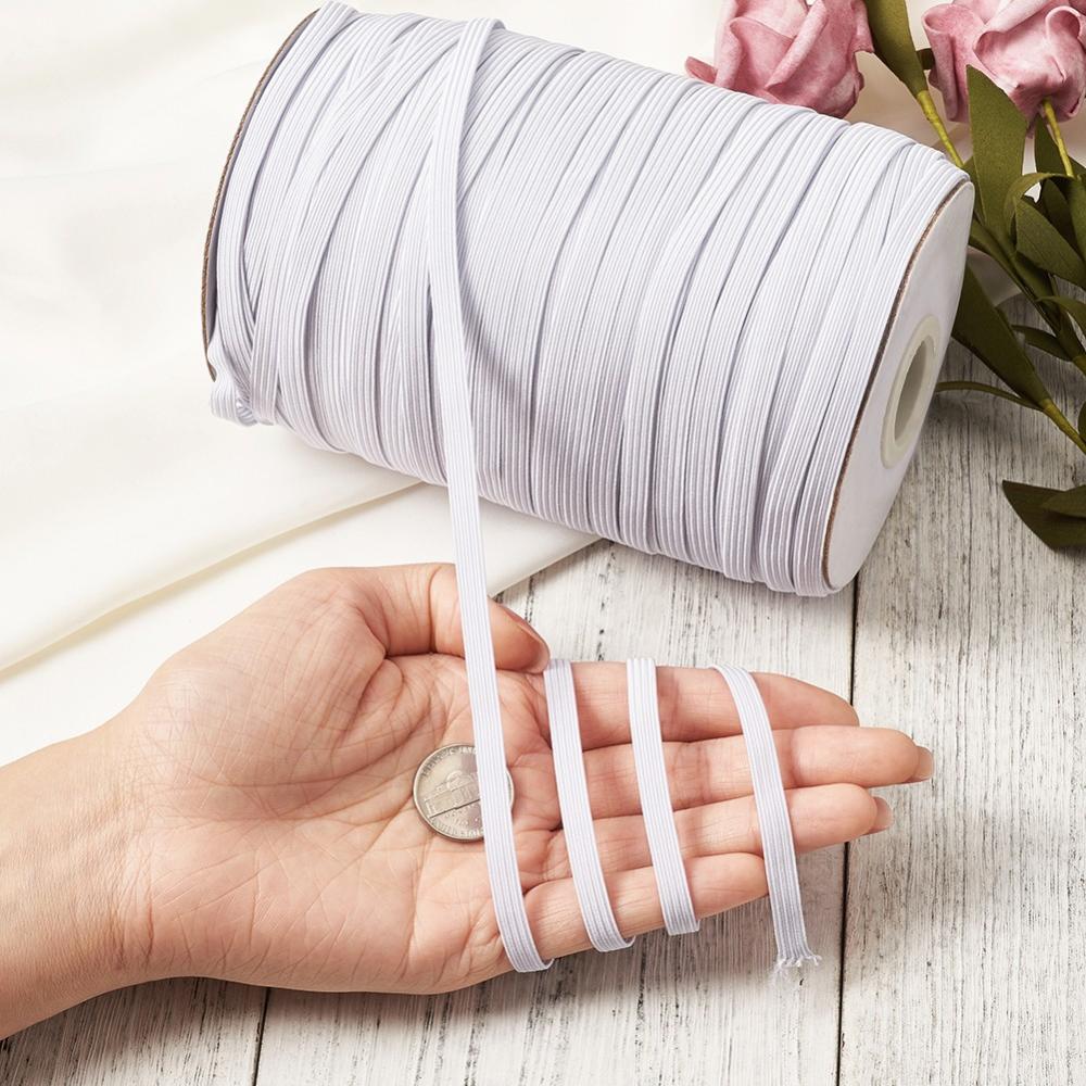 ยางยืด เส้นแบน สำหรับทำหน้ากากอนามัย ขนาด 6 มม. ยาว 10 เมตร