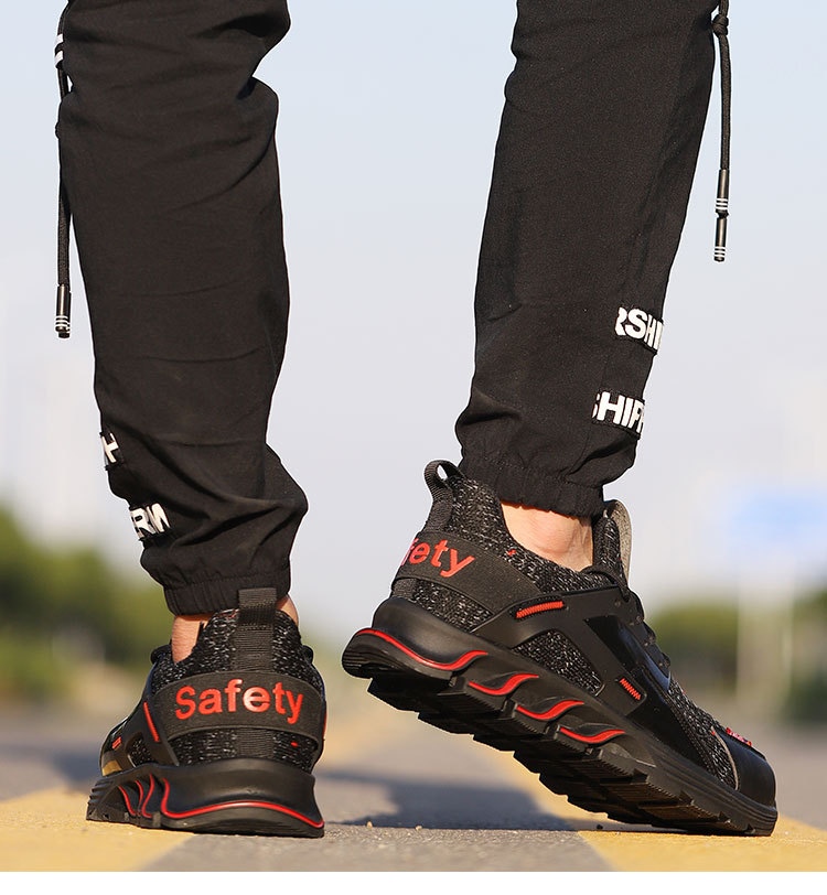 HOT SPORT NO.7 รองเท้าเซฟตี้ผ้าใบ หัวเหล็ก พื้นเสริมแผ่นเหล็ก ดีไซน์สปอร์ต