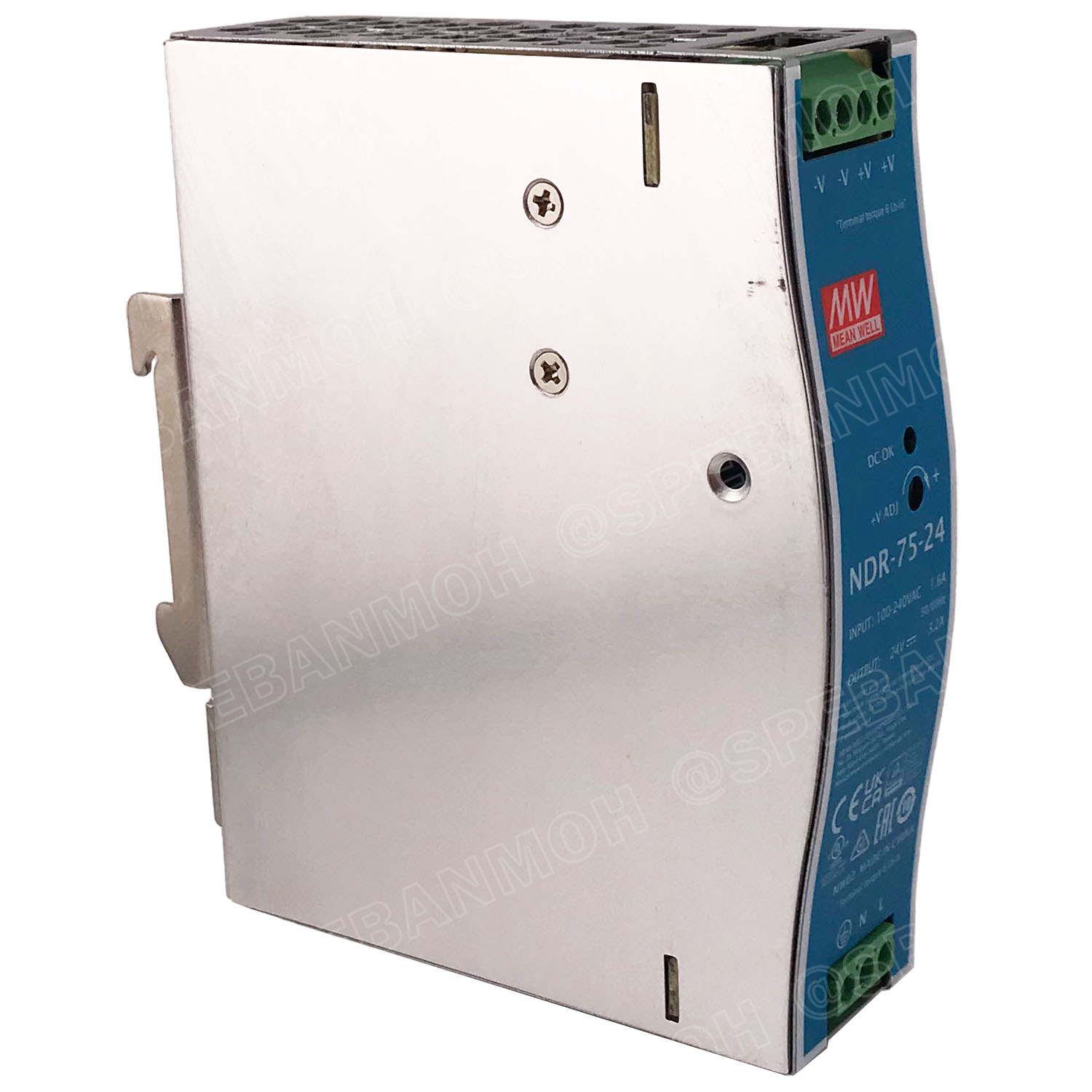 [ 1เครื่อง ] NDR-75-24 พาวเวอร์ซัพพลาย 24V 3.2A MEAN WELL 75W NDR Single Output Industrial DIN RAIL สวิทชชิ่ง ยึดรางปีกนก INPUT 100-240VAC OUTPUT 24VDC สวิทชิ่ง เมนเวล 24โวตท์ สำหรับ DIN Rail มีนเวล บอร์ดแปลงไฟ หม้อแปลงไฟ AC to DC