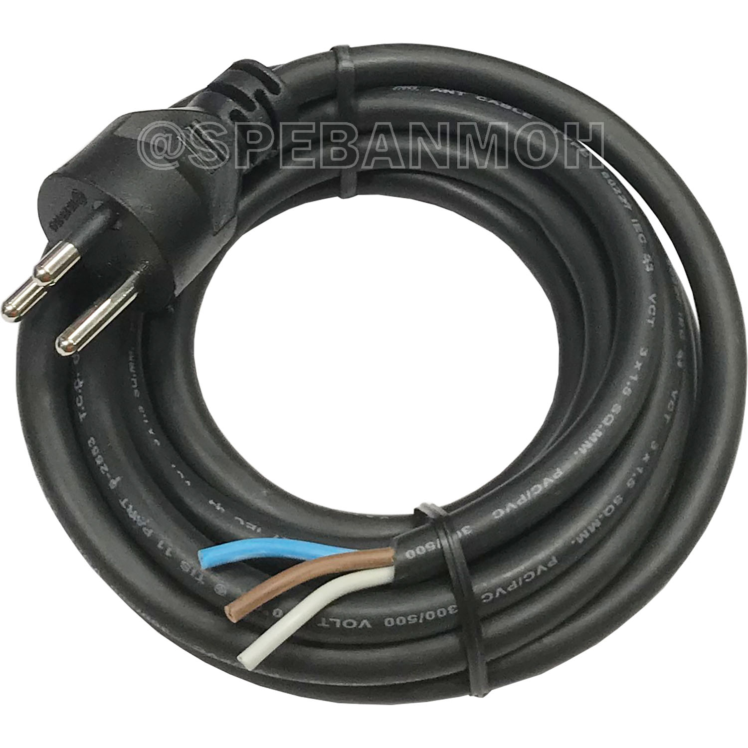 [ 1 ชิ้น ] PC-6060-5m ยาว 5 เมตร สายหล่อหัว 3x1.0sq.mm. สายหล่อหัว 3x1.0sq.mm. หล่อปลั๊กไฟ 3ขา VCT ขนาด 3x1.0 VCT ปลั๊กไฟสำเร็จหล่อหัว ปลั๊กตัวผู้พร้อมสายไฟปลายเปลือย ต่อปลั๊กไฟ Vct สำเร็จรูป มาตรฐาน มอก. สายต่อปลั๊กพ่วง ขากลม สายสำเร็จ