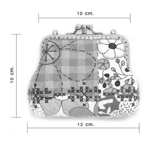 QLT-007 กระเป๋าปิ๊กแป๊กแบบ 2 ช่อง ใส่เหรียญและธนบัตร ผ้าลายดอกไม้กราฟฟิก