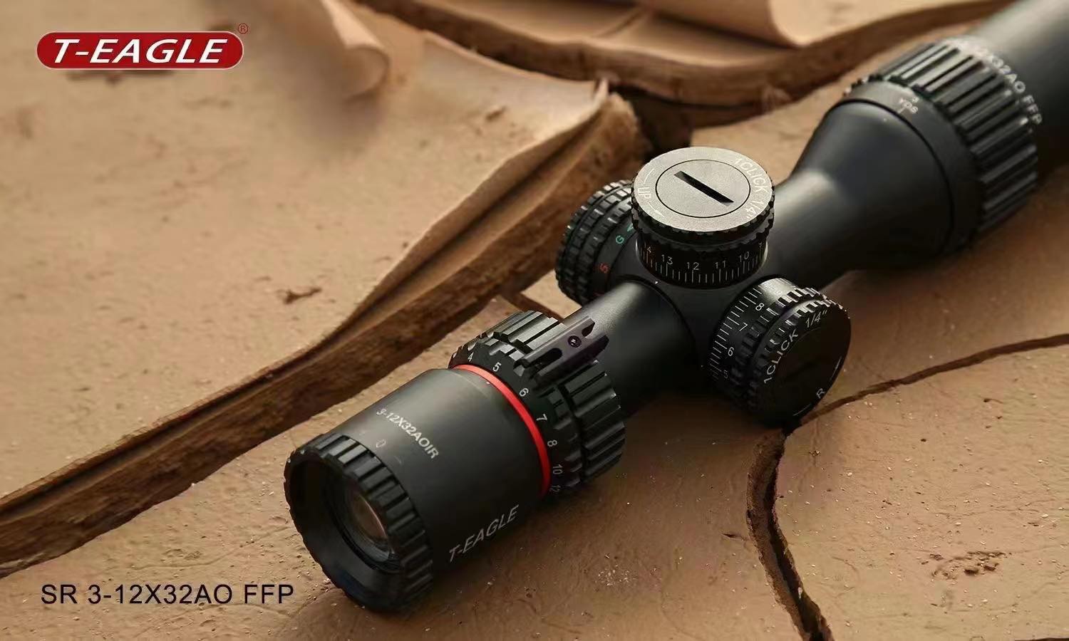 กล้องกันน้ำ กันกระแทก เส้นเล็งขยายตามซูม T-EAGLE MODEL 2023 SR3-12X32AO FFP ชัดแจ๋ว สินค้าแท้ประกัน 1 ปี