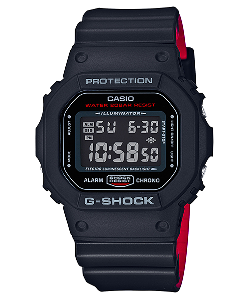 CASIO G-SHOCK รุ่น DW-5600HR-1DR สีดำ แดง สินค้าของเเท้ รับประกันศูนย์ CMG