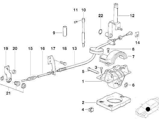 สายคันเกียร์ BMW E36 318I 25 16 1 423 115