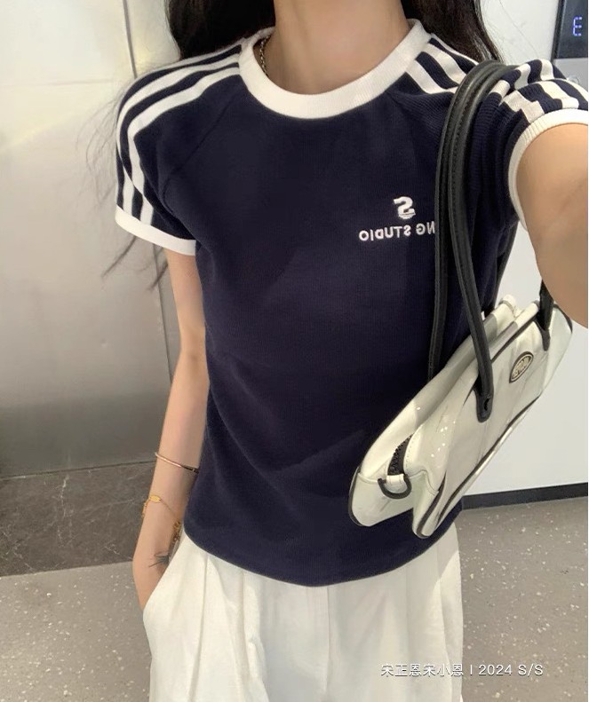 S studio tee เสื้อยืดแขนสั้นกุ้นขอบ