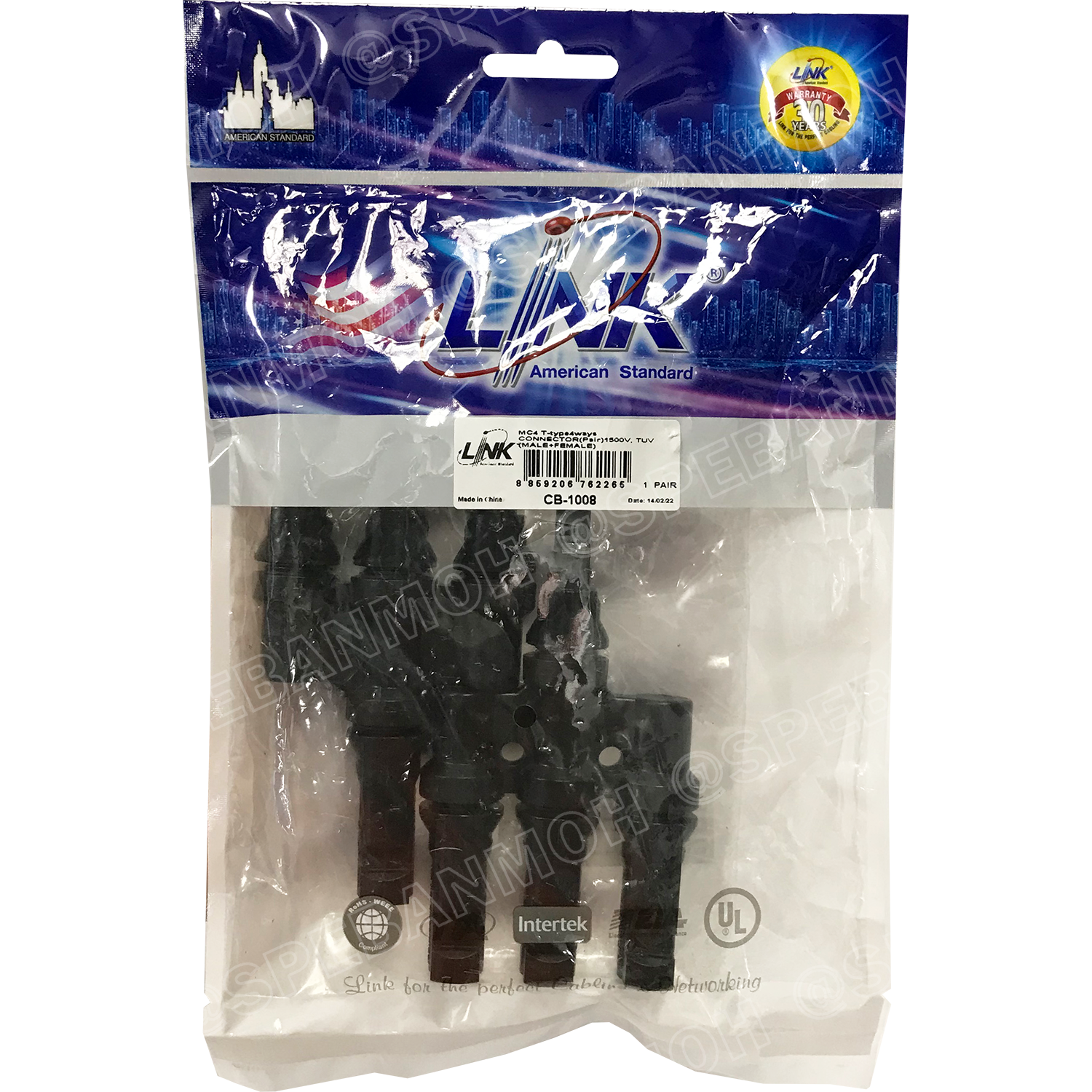 [ 1 คู่ ] CB-1008 MC4 Branch Connector 1500V TUV Standard MC4 Branch Connector MC4 เข้า 3 ออก 1 MC4 เข้า 1 ออก 3 MC4 ผู้3 เมีย1 MC4 เมีย1 ผู้3 รุ่น CB-1008 Solar Connector Branch ขั้วแยกโซล่าเซลล์ ตัวแยก MC4 แยกสายโซล่า ขั้ว MC4 แยก MC4 ขั้วแยก MC4 LINK