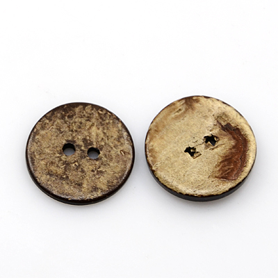 กระดุมกะลา 2 รู ขนาด 18x4 มม. รู 2 มม. แพ็ค 100 เม็ด