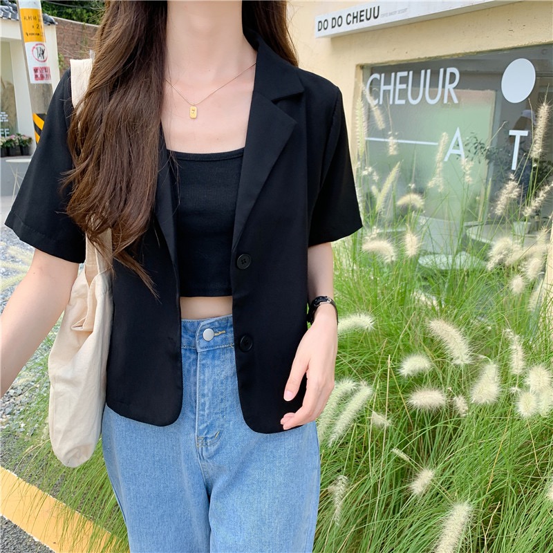 Summer mini blazer - เสื้อคลุมเบลเซอร์มินิ แขนสั้น