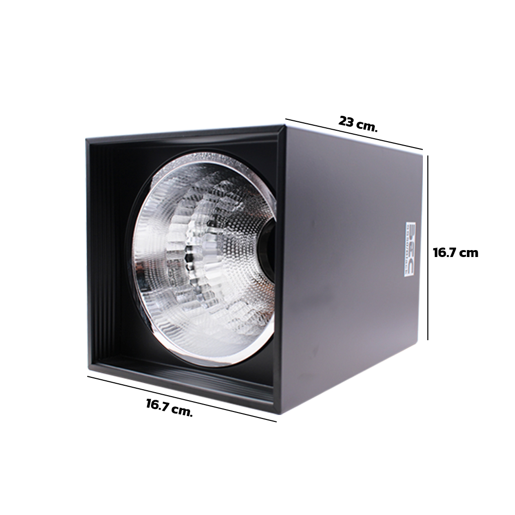 โคมไฟดาวน์ไลท์ติดลอยทรงสี่เหลี่ยม ขนาด 5" นิ้ว ขั้วE27 รุ่น SS50 ยี่ห้อ BEC (มีสองสี ขาว-ดำ)