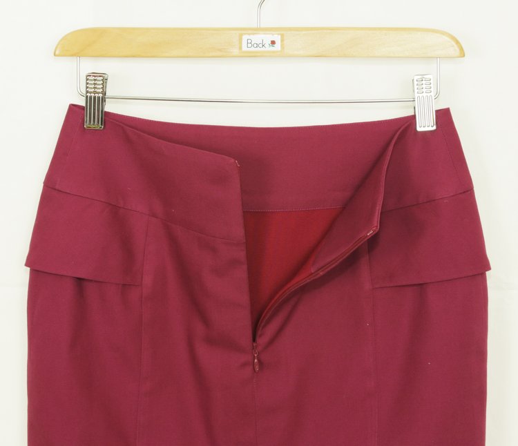 SK-165 กระโปรงแฟชั่น&ทำงาน ทรงสอบ ผ้าคอตต้อนญี่ปุ่นสีม่วง