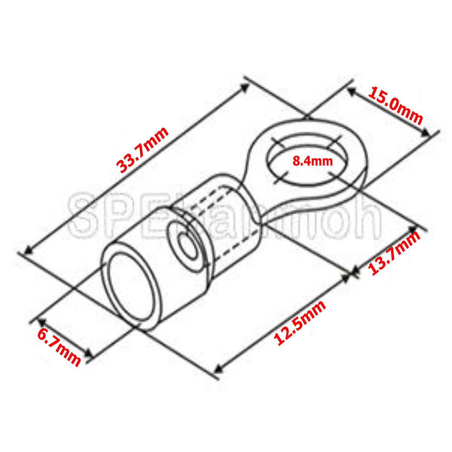 [ 100 ตัว/ถุง ] RV5.5-8 สีเหลือง Yellow สำหรับสาย 4.0-6.0 sq.mm 12-10AWG หางปลากลม หางปลาหุ้มฉนวน เทอร์มินอล หางปลาย้ำสายไฟ หางปลา หางปลากลมหุ้ม หางปลาแฉก Terminal Crimping หางปลา กลมหุ้ม หางปลาต่อสาย ขั้วต่อสายไฟ หางปลาวง หางปลา RV Spade Terminal หางปลาก