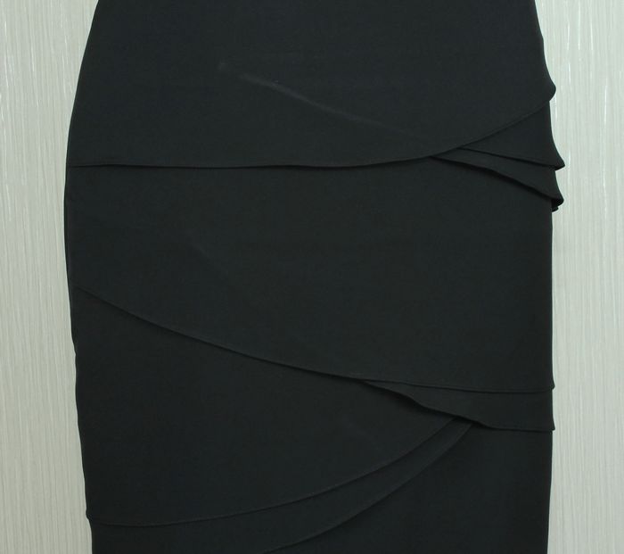 กระโปรงแฟชั่น&ทำงาน กระโปรงทรงสอบ ผ้าไหมอิตาลีสีดำ / SK-258