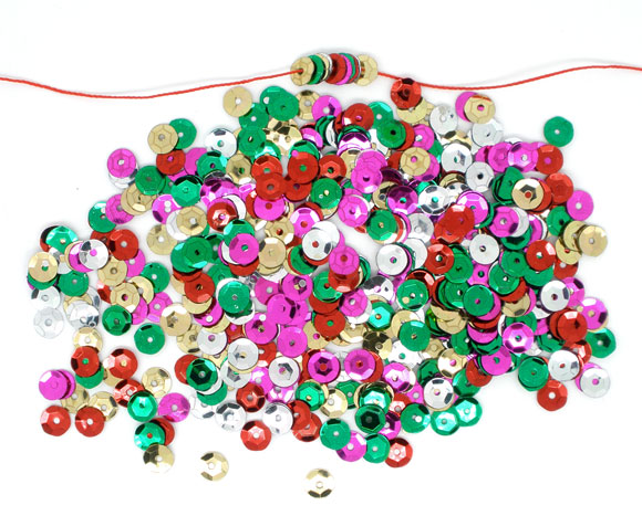 เลื่อมสำหรับเย็บปักตกแต่ง ขนาด 7mm คละสี แพ็คประมาณ 5000 อัน