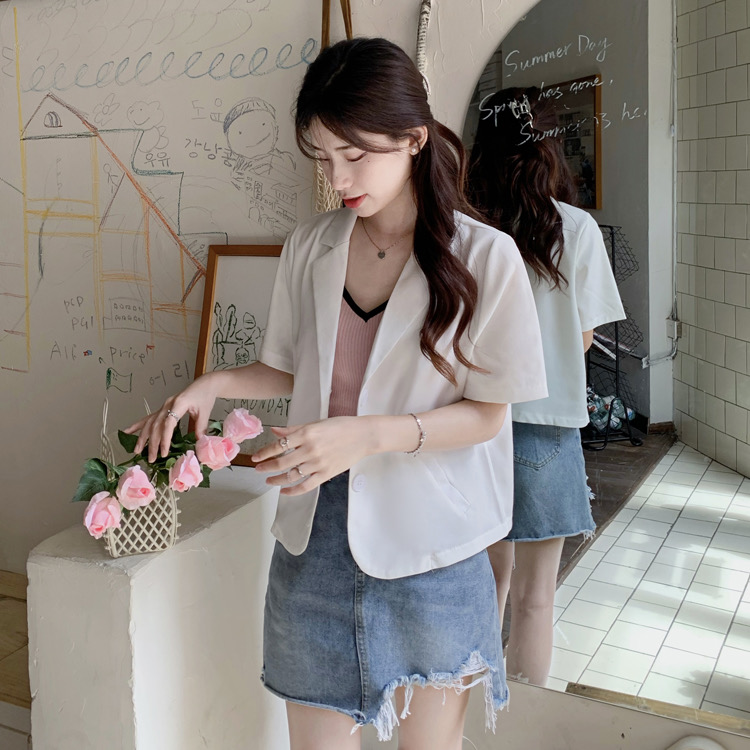 Summer mini blazer - เสื้อคลุมเบลเซอร์มินิ แขนสั้น