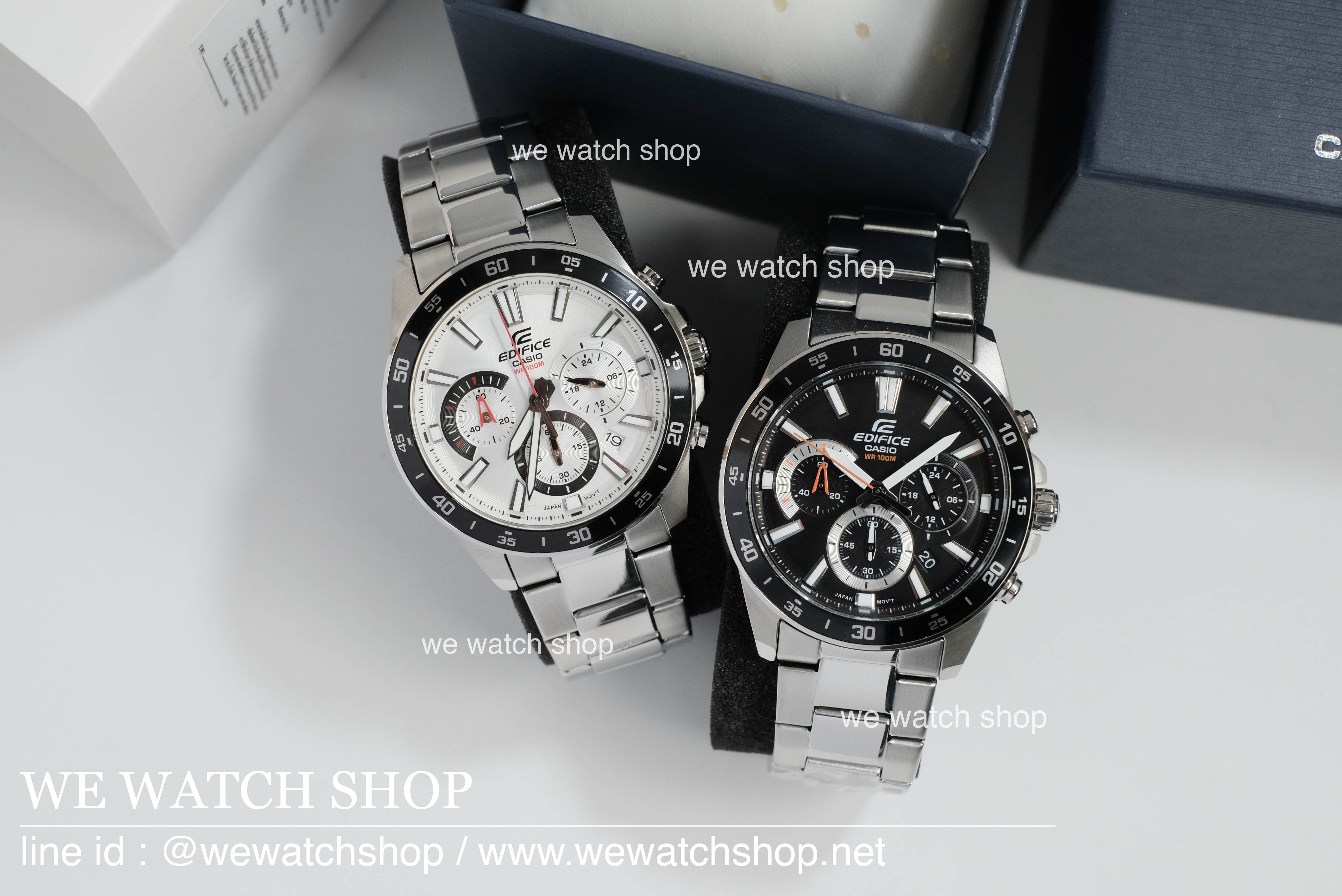 CASIO EDIFICE รุ่น EFV-570D-1AVUDF สายสแตนเลส สีเงิน จอดำ สินค้าใหม่ ของแท้ รับประกันศูนย์ CMG