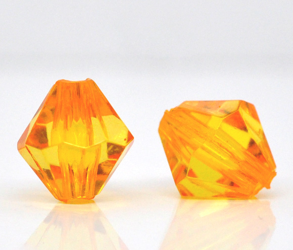 ลูกปัดอะครีลิคไบคอนเหลี่ยมเจีย ขนาด 8x8mm แพ็ค 100 เม็ด