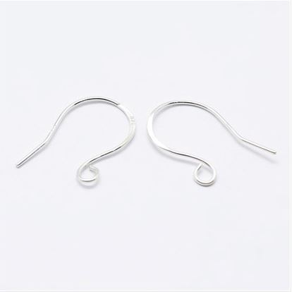 แป้นต่างหู เงินแท้ 925 แบบคล้อง สีเงิน ขนาด 19x13.5x0.8mm พิน 0.8 มม. รู 2 มม. แพ็ค 20 คู่ พรีออเดอร์