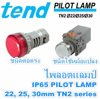 ไพลอตแลมป์ ชนิดต่อตรง และ ชนิดใช้หม้อแปลง IP65 PILOT LAMP 22, 25, 30mm TN2 series (TEND) TN2P, TN3P, TN2L, TN3L, TN2N, TN3N, TN2D, TN3D, TN2TP, TN3TP
