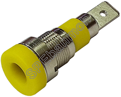 [ 3ชิ้น ] BDP-017 บานานาแจ็ค ติดแท่น (Banana Socket) Ø 4 mm N/A เหลือง (Yellow) บานานาแจ็ค Banana Jack ปลั๊กกล้วยติดแท่น Biding Post Mounting Type ปลั๊กก้วย ตัวเมีย ติดเเท่น Test Lead Socket ไบดิ้งโพส ปลั๊ก แจ็ค ไบดิ้งโพส ขั้วต่อทดลอง ปลั๊กตัวเมีย เดี่ยว