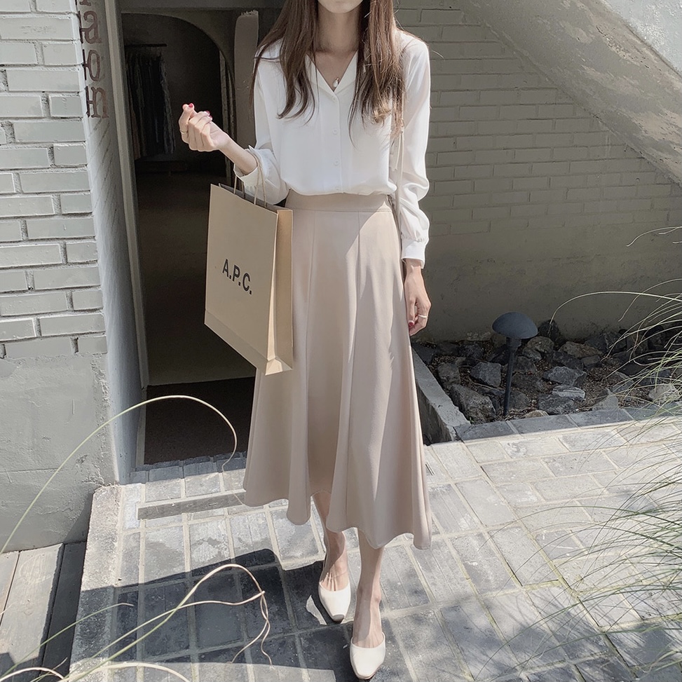 Basic Chiffon blouse เสื้อเบาส์แขน 5 ส่วน ผ้าชีฟอง