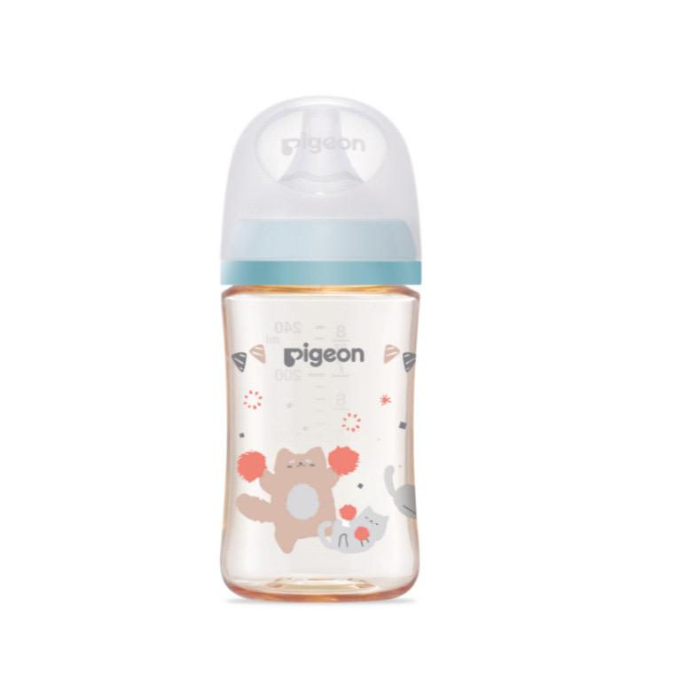 Pigeon ขวดนมPPSU WN3 HOORAY CAT 8 Oz + จุก M แพค2