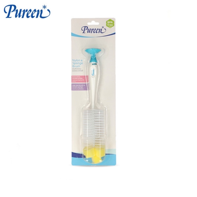 Pureen แปรงล้างขวดนมรุ่นไนลอน&ฟองน้ำ