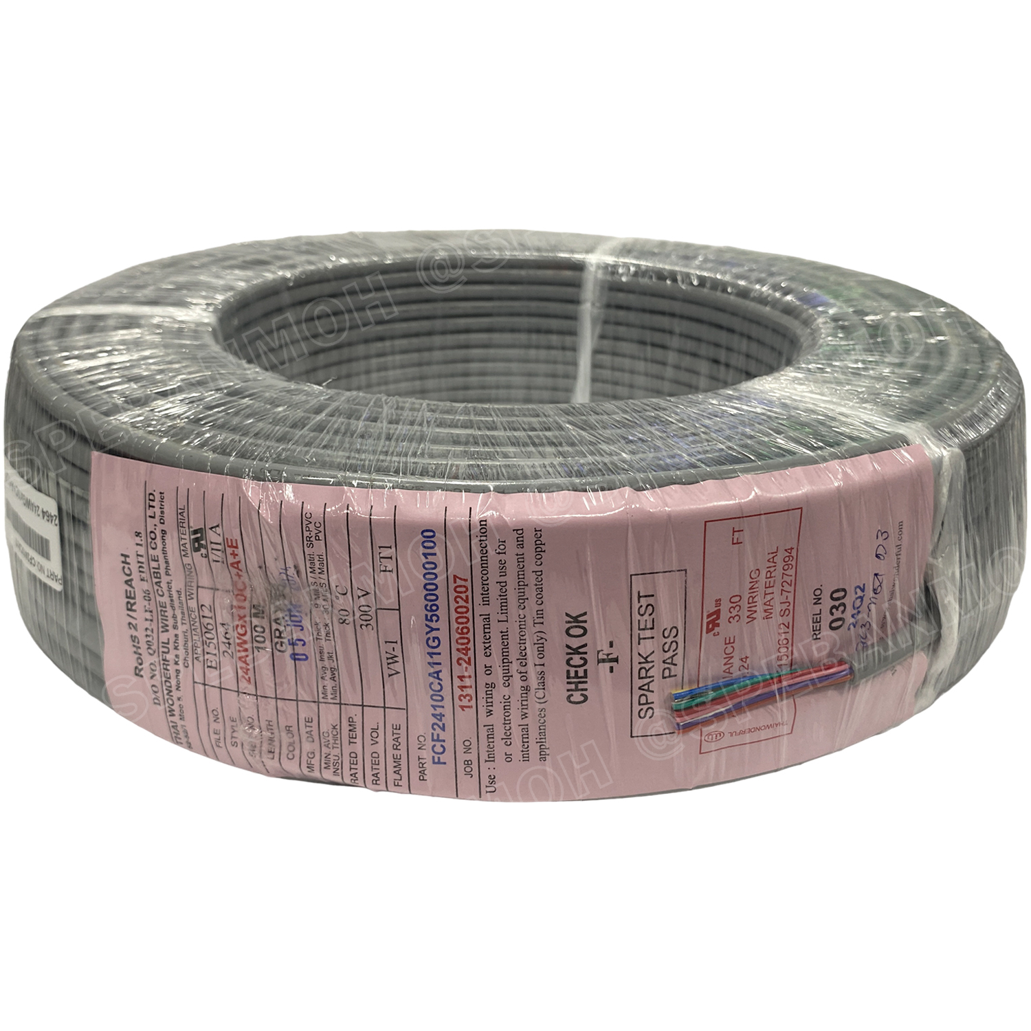 [ 100 เมตร ] TW-2464SS-24AWG-10C สายมัลติคอร์ 10 คอร์ ขนาด 24AWG 10C x 24AWG UL2464 300V 80°C AWG24 เบอร์ 24 สายชีลเดียว Single Shielded Multicore Cable 10C Computer Cable TCU Tinned Stranded Copper AWM 2464 24AWG VW-1 80°C 300V E150612 Thai Wonderful AW